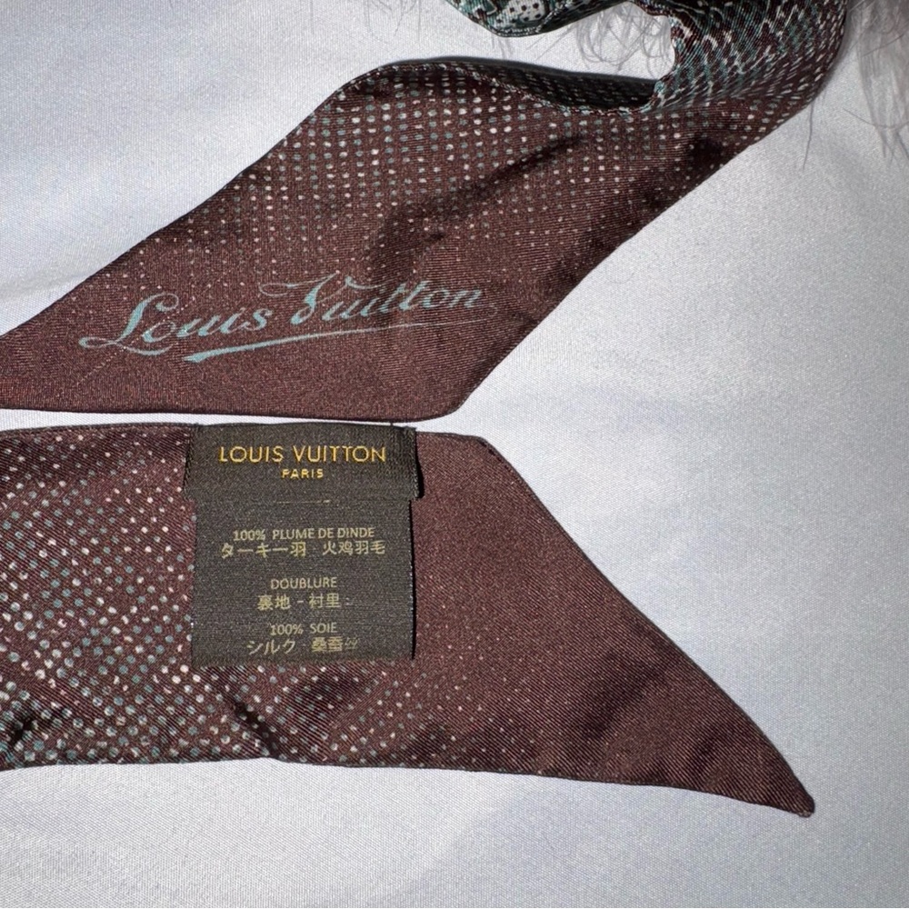 LV Silk and “Fur” Feather Stole / Collar MUST SEE - Picture 6 of 15